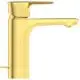 Waschbeckenarmatur in Brushed Gold von Ideal Standard, mit einem schlichten Design und einem seitlichen Hebel zur Steuerung des Wasserflusses.